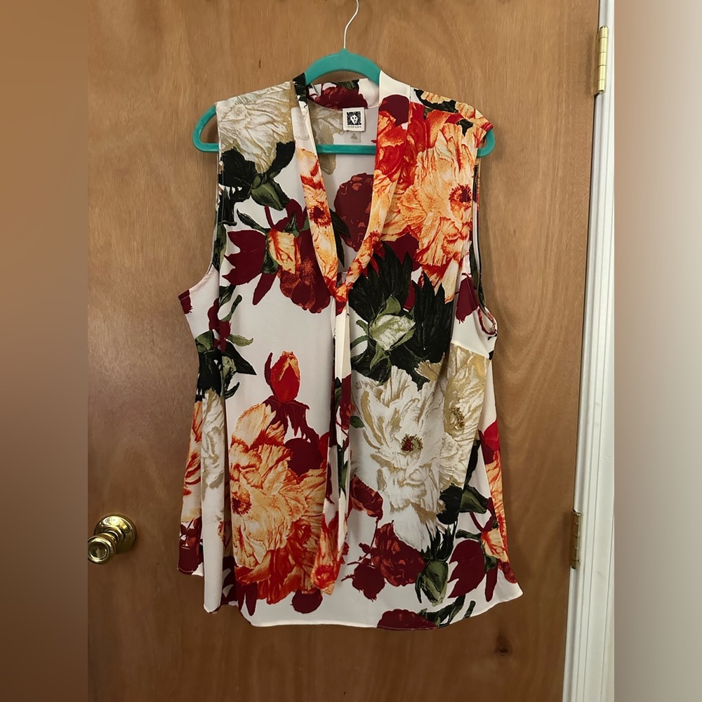Anne Klein, Floral Print Tank Top, 3X